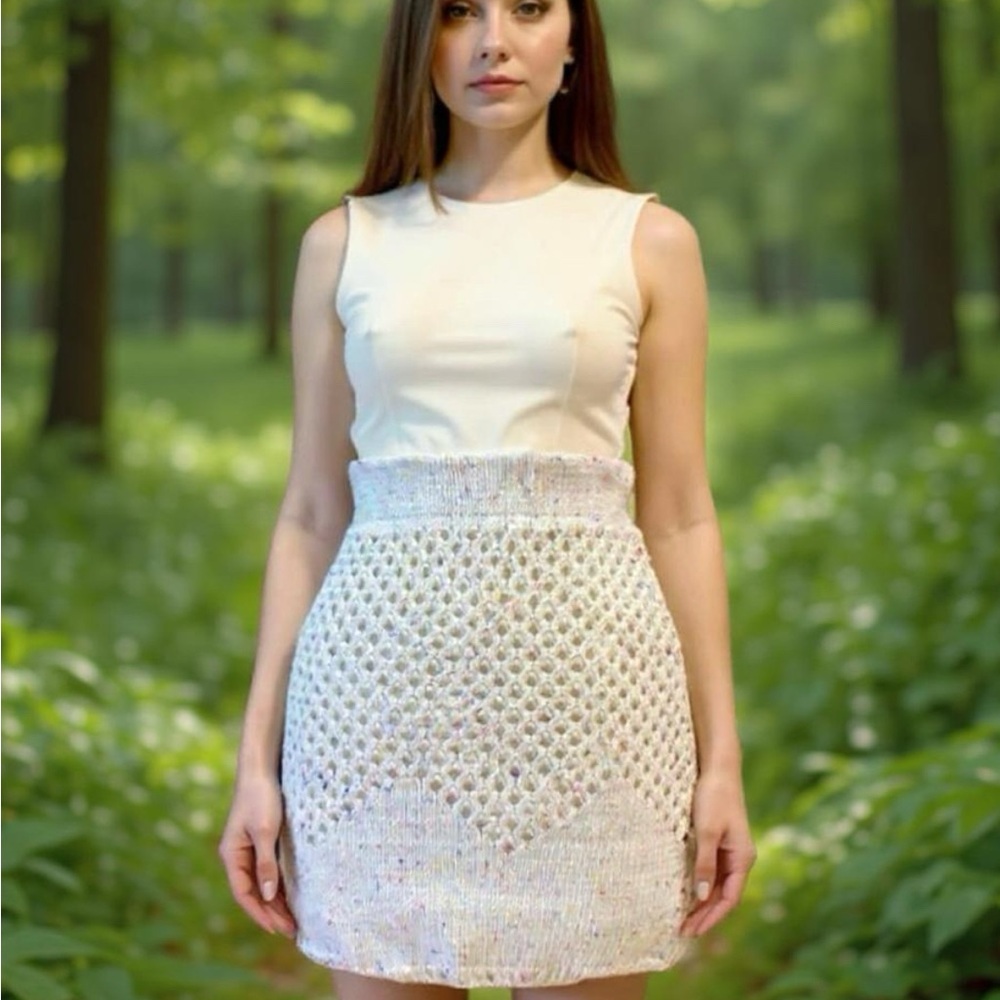 Paper Crane Cotton Knit Speckled Mini Skirt – Multiple Sizes Available